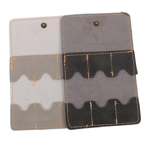 QUMIIRITY 2pcs Memory Card Organizer Case Pu Storage for and Cards for Cameras Phones and Tablets Water-Resistant Protector Grey