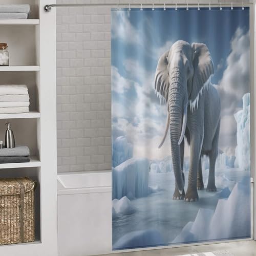 Rideau de douche éléphant en textile imperméable de qualité supérieure 140x183