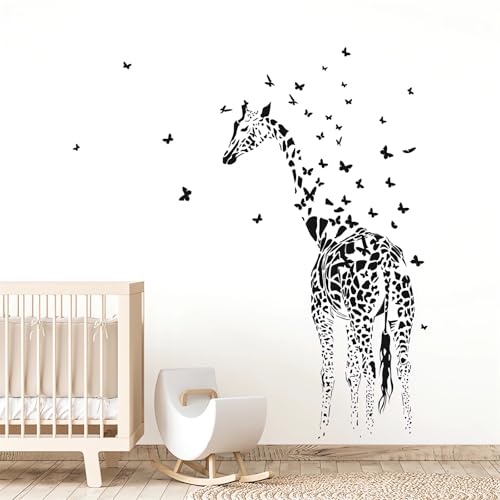Vinilo Decorativo Sacinora Giraffe y Mariposas 87x96 cm miniatura 2