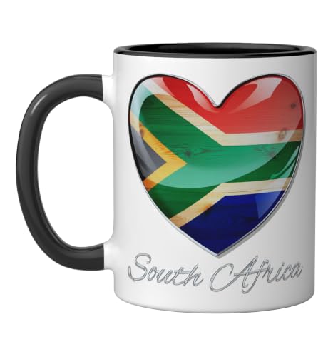 South Africa Ubuntu Cape Town Mandela African Pride Ceramic Mug, Black/White, 11oz