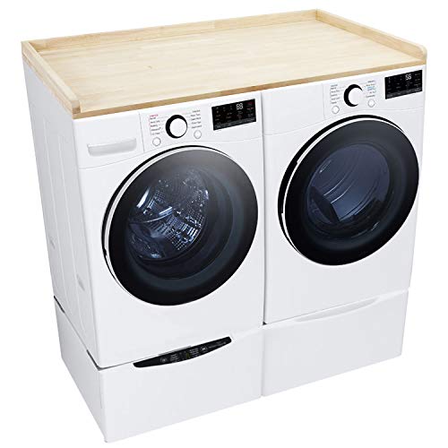 Washer Dryer Countertop - Butcher Block with Edge Rails - 30' Depth x 54' Width