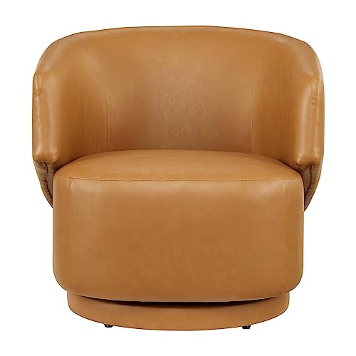 Sillón moderno curvo de vinilo color tan miniatura 5