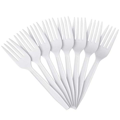 Highmark Full-Sized Plastic Forks, White, Box Of 1000, 3585490688