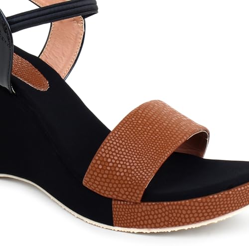 Image of Action Women's Suede Wedge Sandals| Black and Mint| Ankle Strap| Heel Aqua