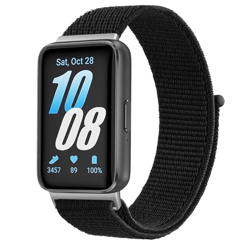 Amzpas Nylon Armband für Samsung Galaxy Fit 3 Armbänder Damen Herren, Klettverschluss und Schnellverstellung Loop Uhrenarmband, Sport Ersatzarmband für Samsung Galaxy Fit 3 SM-R390 (Schwarz) Amzpas Nylon Armband für Samsung Galaxy Fit 3 Armbänder Damen Herren, Klettverschluss und Schnellverstellung Loop Uhrenarmband, Sport Ersatzarmband für Samsung Galaxy Fit 3 SM-R390 (Schwarz)
