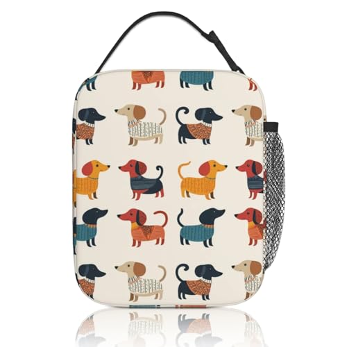 Leseogye Dackel Geschenke, Lunchtasche Dackel Kühltasche Klein Kinder, Wasserdichte Auslaufsicher Lunch Bag für Arbeit, Picknick, Reisen