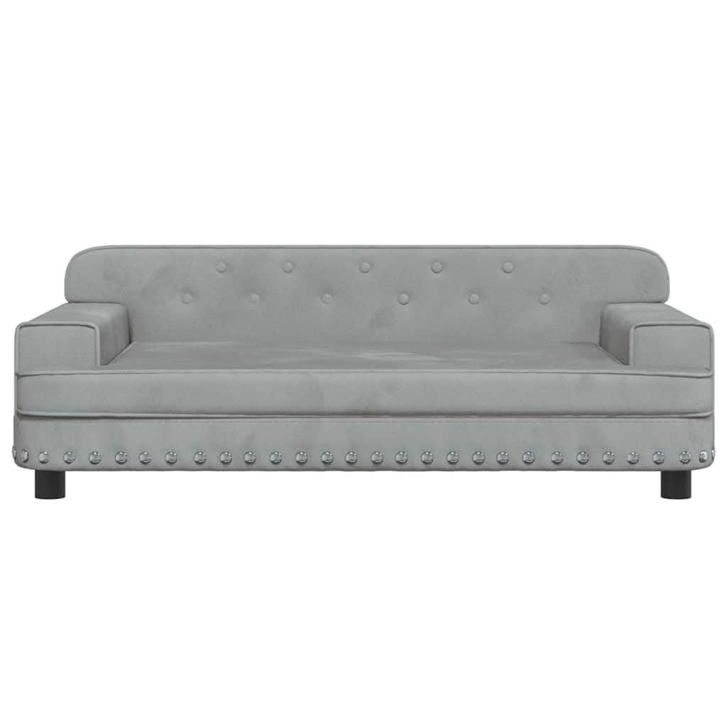 Cama para perro 90 cm Gris Terciopelo