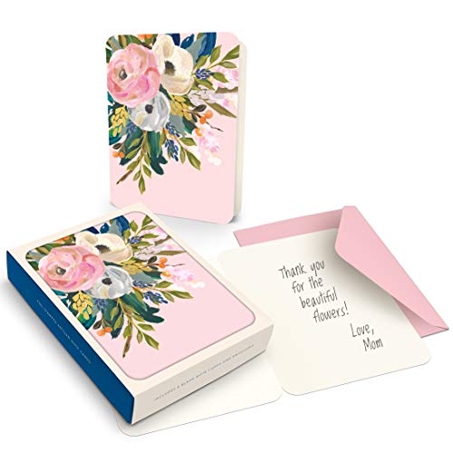 Image of Artisan Blank Note Cards by Studio Oh! - Bella Flora - Pack of 8 - 4.25 inch x 5.5 inch Printed Textured Art Paper Embellished with Foil Stamping Cards and Envelopes