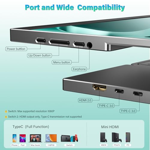 Image of InnoView 16 inch 2K 120Hz Portable Monitor+15.6 inch 1080P Portable Monitors for Laptop with Protective Sleeve Built-in 90 Adjustable Stand