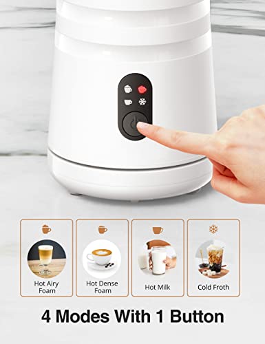 Image of Milk Frother, 4-in-1 Milk Steamer and Frother, Hot & Cold Foam Milk Warmer with Temperature Control, Auto Shut-Off Frothers for Coffee, Latte, Cappuccino, Macchiato