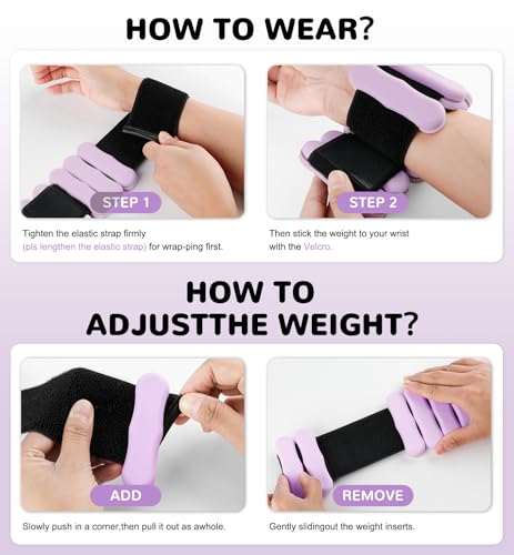 Image of Ankle & Wrist Weights for Women Men, Set of 2, 1 lb /2 lb Each | Adjustable Arm & Leg Weights, Soft Silicone Weighted Bracelet For Pilates Yoga Dance Walking Running Swimming Weight Loss