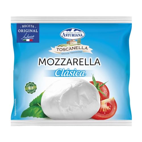 Mozzarella Toscanella Central Lechera Asturiana – Clásica, Ligera y Sin Lactosa 100g – Envío Refrigerado (3 BOLSAS DE 100g, Mozzarella Clásica 100g)