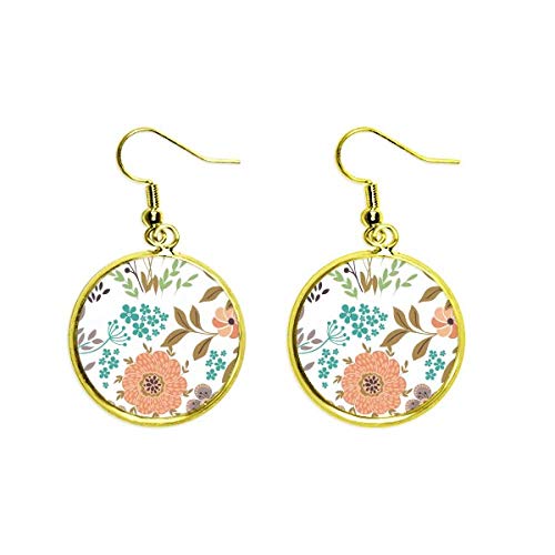 Pendientes de flor del sol naranja pendientes largos mujer oro
