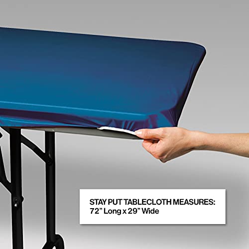 Creative Converting Plastic Stay Put Banquet Table Cover, 29 by 72", Royal Blue (37442)