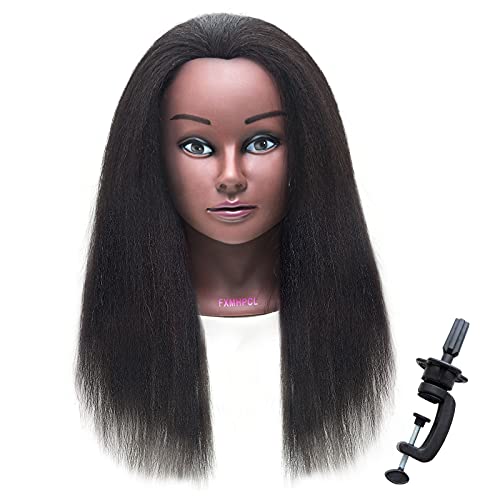 FXMHPCL mannequin head with human hair used to weave cosmetology doll head (14 inches) Styling Head Hair Braiding Head Hairdresser Training Model Practice Head