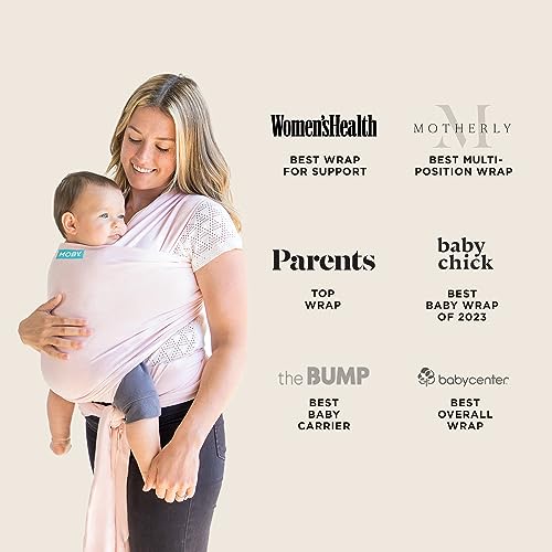 Image of Moby Baby Wrap Carrier Classic for Newborns to Toddlers (8-33lbs), Infant Sling Carrier, Lightweight & Hands Free Design, Adjustable for All Body Types (Rose Quartz)