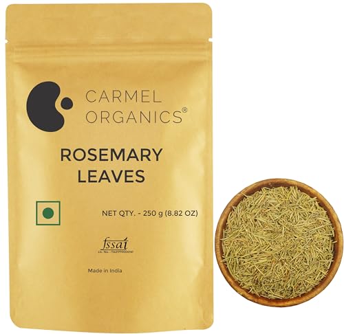 Image of CARMEL ORGANICS Rosemary Leaves (250 Gram) With Spray Bottle | Useful For Hair Growth, Herbal Tea, And Cooking | Natural | No Added Preservatives And Additives | Salvia Rosmarinus