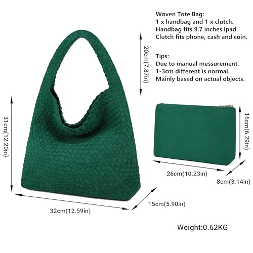 Image of Queenoris Fashion Hobo Bags for Women Top-handle Shoulder Bag Vegan Leather Purses Soft Summer Tote Bag | WOVEN