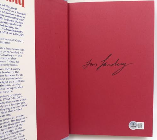 tom landry autographed book beckett bas qr bp55367