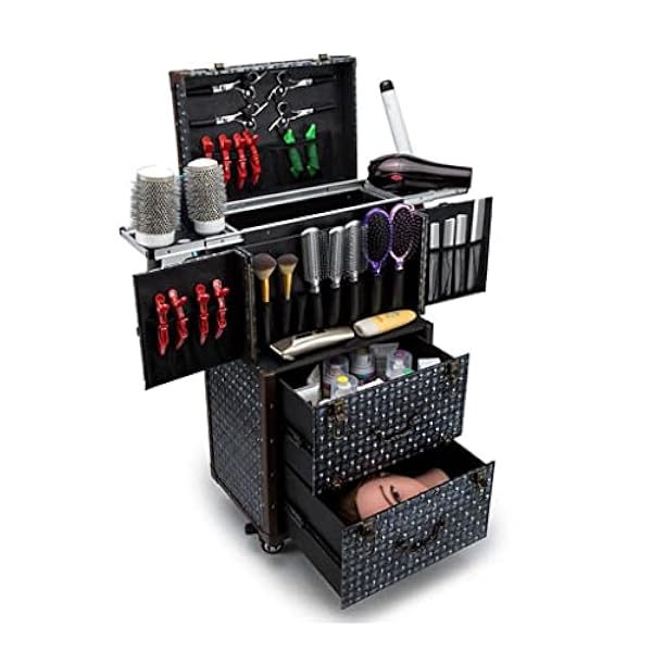 SKREOJF Case di Carrello for Bagagli for Bagagli a Turno for Uomini da Uomo Makeup Cakeup Makeup Case Beauty Tool Toolbox di Grande capacità (Color : A, Size : 40 * 28 * 76cm)