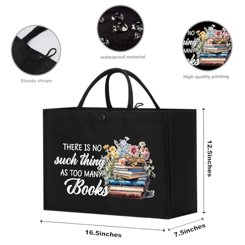 Bolso Tote Book Christmas Librarian para mujeres lectoras miniatura 3