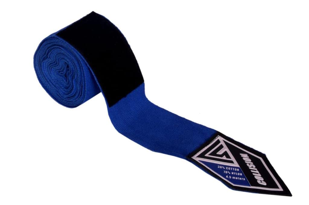 Hand Wrap for boxing, MMA, rugby, Muay Thai hockey, judo, karate martial arts and all contact sport Collusion Sports (Blue, 4.5 Meter)