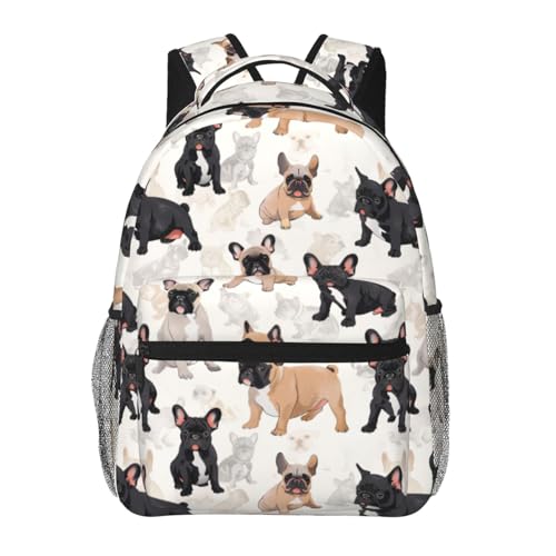 MIEPOS Playful French Bulldog Backpack