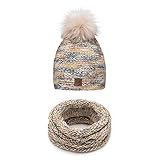 Beanie und Loopschal im Set, 2-in-1 warme Winter-Accessorie in modernem Design.