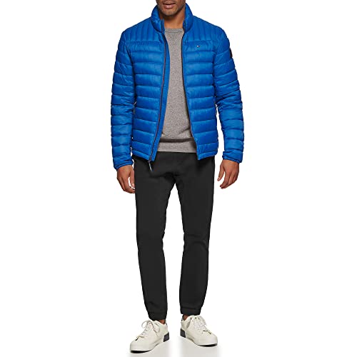 Image of Tommy Hilfiger Mens Embroidered Logo Puffer Jacket