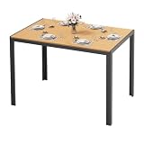 Blishom Gartentisch 110 x 70 cm, Moderner Outdoor Esstisch, Braun