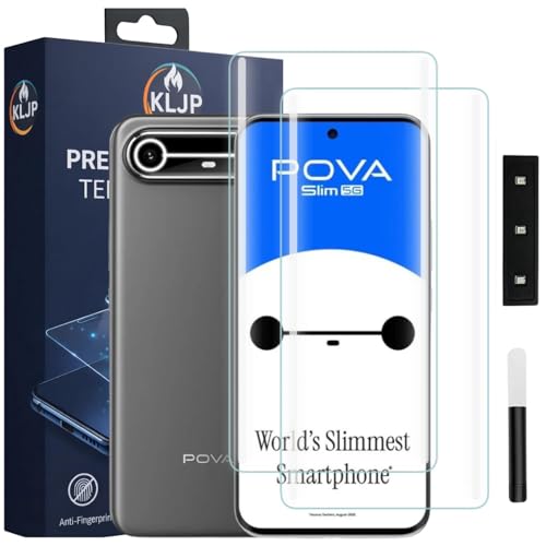 Image of Premium UV Tempered Glass Screen Protector For Tecno Pova Slim 5G (Pack 2) UV Curved Screen Protector Case Friendly HD Clarity with Installation Kit
