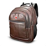 Mochila Masculino Grande Couro Sintetico Reforçada Bolsa Executiva (Marrom)