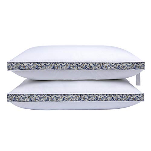 puredown Down Feather Bed Pillows Gusseted Pillows for Side and Back Sleepers Set