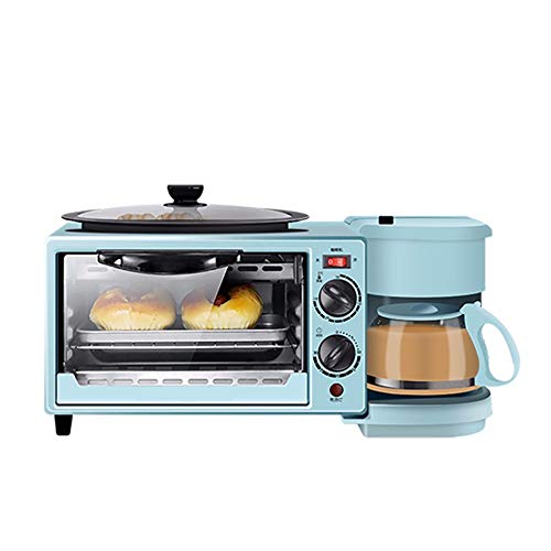 SLFPOASM MáQuina De Desayuno MultifuncióN, Mini Horno EléCtrico para El Hogar,SartéN para Hornear, SartéN, Tostadora para Beber Caliente，Control De Temperatura Ajustable