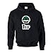 Produktbild shirtdepartment Hoodie Super Mario Toad 1UP Kapuzenpullover Luigi Sweater Game, 4XL, schwarz
