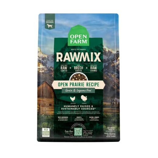 Open Farm, RawMix Grain-Free Dry Dog Food, Protein-Packed Kibble Coated in Bone Broth with Freeze Dried Raw Chunks, Chicken & Turkey, Open Prairie Recipe, 3.5lb Bag