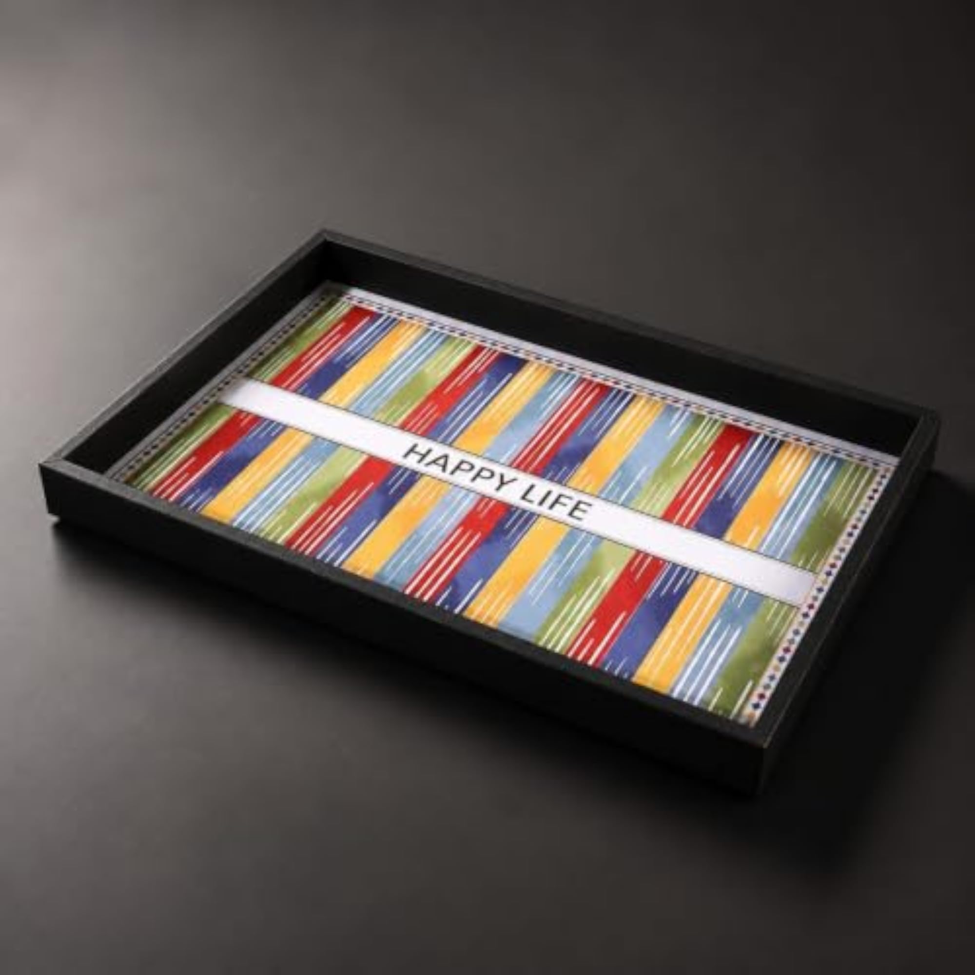 Versatile Rectangular Desktop Tray with Colorful Print
