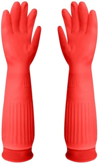 1Pair Lengthen Dishwashing Cleaning Gloves Silicone Rubber Dish Washing Glove for Household Scrubber Kitchen Clean Tool
