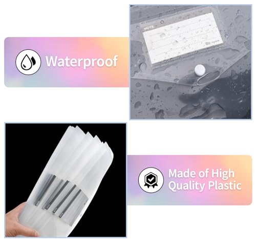48 Enveloppes Plastiques Imperméables Format A4 Bouton Organisation - 4