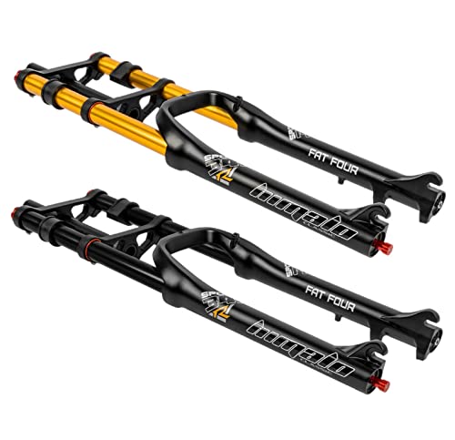 MZPWJD Horquillas Bicicleta Montaña 26 Pulgadas Horquilla Fat Bike 4.0 Recto 1-1/8" Freno Disco Horquilla Suspensión Neumática Bicicleta Recorrido 170mm Código QR Bloqueo Viaje Ajuste Rebote Cover