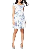 Rachel Rachel Roy Women's Printed Off The Shoulder Fit and Flare, Blue/Multi, 14