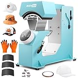 AKEYDIY 3-in-1 Auto Cap Heat Press Machine, Hat Heat Press with 3pcs Replaceable Heating Pads, Automatic Release&Press Knob-Style Digital Control Panel, DIY Sublimation Caps T-Shirts Bags