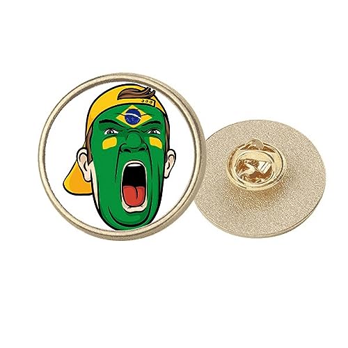 Broche drapeau Brésil en métal doré, le cadeau souvenir parfait