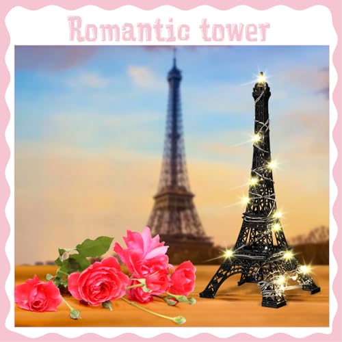 Set 4 Figuras Estatua Torre Eiffel Negro 7 Pulgadas miniatura 6