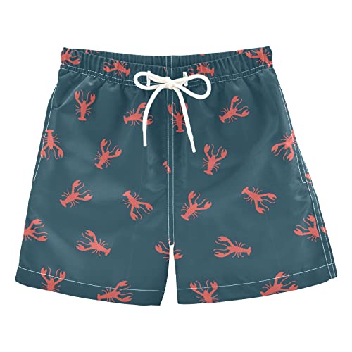 Ammao Boys Swim Trunks Classic Lobster Toddler Swim Board Shorts Quick Dry Beach Bathing Suits Drawstring Swimwear Vacation Picnic Running Swimming Pants For Little Boy Toddler 3T #TOP4