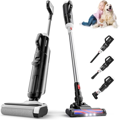 Image of SUNSMAI 5-in-1 Combo Cordless Wet Dry Vacuum Cleaner - Lightweight Multi-Function Mop & Vacuum for Hard Floors & Carpets, Self-Propelled Vacuum Mop All in One for Whole-House Cleaning
