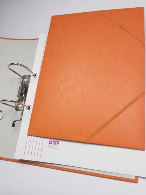 Pack of 10 Pressboard Folders A4 Orange Folder with Elastic Strap Premium Folder with Elastic Strap 330 g/m² - Image 4
