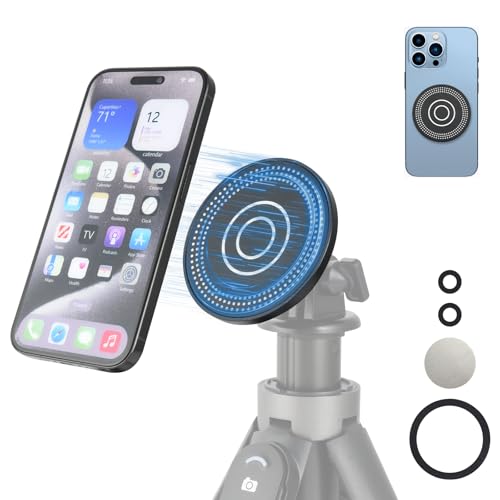 UTEBIT スマホホルダー三脚 磁気マグネット式 magsafe 三脚マウント ホルダー マグセーフ 1/4インチ穴&磁気リング付き 軽量 片手操作 360°回転 角度調整 写真/Vlog/ビデオ撮影に適用 多機種対応 スマホ/カメラに適用
