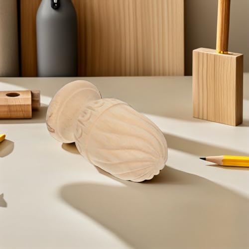 Remate de madera de piña sin terminar HOOTNEE para columnas de barandillas 6