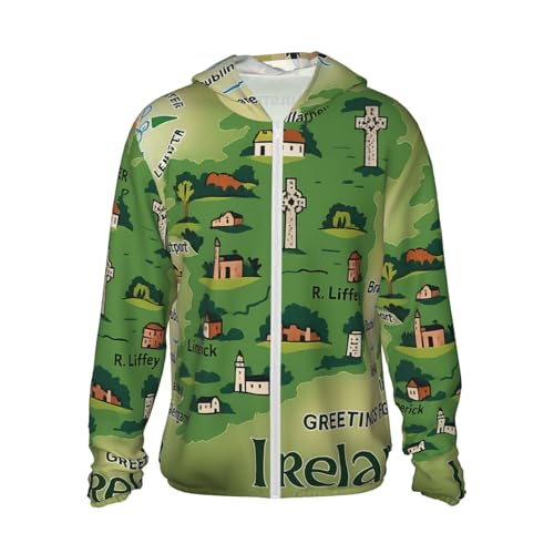 Sweat à capuche Irlande manches longues fermeture éclair veste unisexe